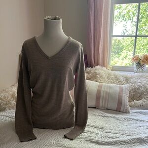 New York & company Brown V-Neck Sweater size M